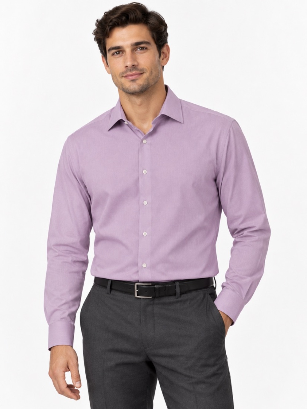 Eredi Pisano Roma Men's Purple Preppy Button Down Dress Shirt Size EU 40=US M